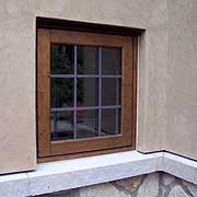 Window, stucco and stone detail